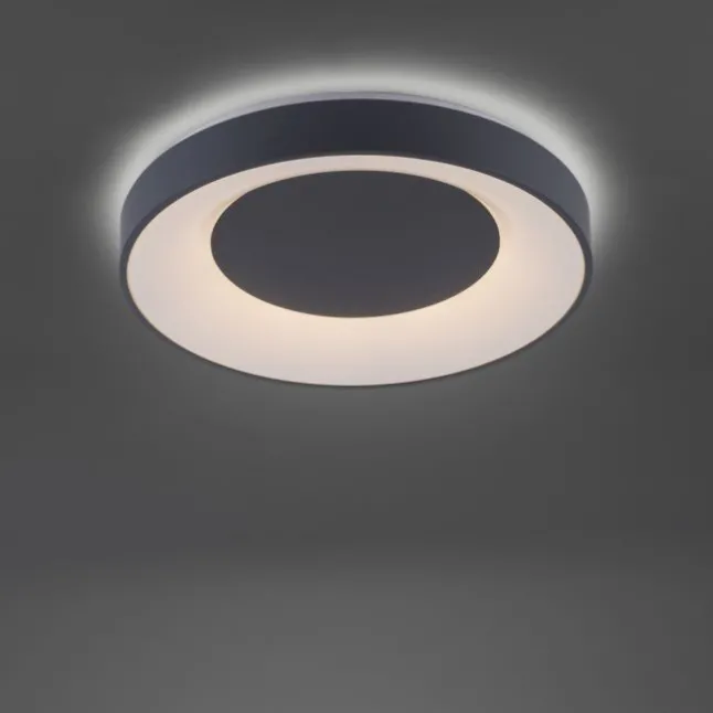 LED-Deckenleuchte, anthrazit, dimmbar, App, Fernbedienung