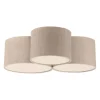 LED Deckenleuchte beige Cord Lampenschirm Schlafzimmer