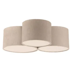LED Deckenleuchte beige Cord Lampenschirm Schlafzimmer