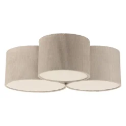 LED Deckenleuchte beige Cord Lampenschirm Schlafzimmer