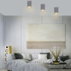 LED-Deckenleuchte, betonfarben, GU10, LED wechselbar, IP20