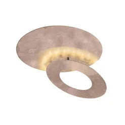 LED-Deckenleuchte, Blattgoldoptik, drehbarer Leuchtring, indirektes Licht