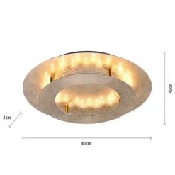 LED-Deckenleuchte, Blattgoldoptik,Ø40cm, rund, warmweißes Licht