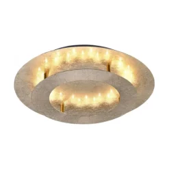 LED-Deckenleuchte, Blattgoldoptik,Ø40cm, rund, warmweißes Licht