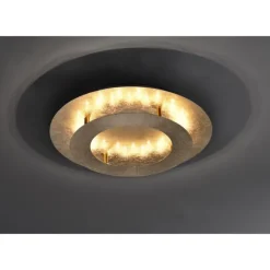 LED-Deckenleuchte, Blattgoldoptik,Ø40cm, rund, warmweißes Licht