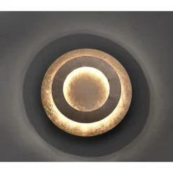 LED-Deckenleuchte, Blattgoldoptik,Ø40cm, rund, warmweißes Licht