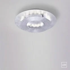 LED-Deckenleuchte, Blattsilberoptik, drehbaren Leuchtenring, Ø 34cm