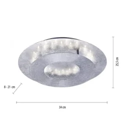 LED-Deckenleuchte, Blattsilberoptik, drehbaren Leuchtenring, Ø 34cm