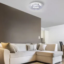 LED-Deckenleuchte, Blattsilberoptik, drehbaren Leuchtenring, Ø 34cm