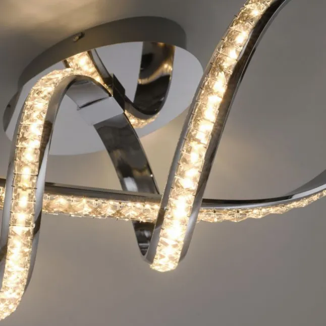 LED Deckenleuchte chrom dimmbar Memoryfunktion modern