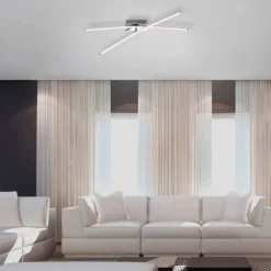LED Deckenleuchte, chromfarben, ein fester, ein drehbarer Leuchtarm, modern