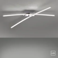 LED Deckenleuchte, chromfarben, ein fester, ein drehbarer Leuchtarm, modern