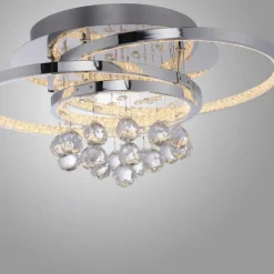 LED Deckenleuchte Chrom Kristallanhänger dimmbar per Tronicdimmer