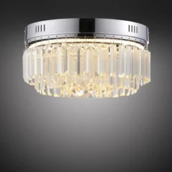 LED Deckenleuchte chrom Kristallanhänger dimmbar Memoryfunktion