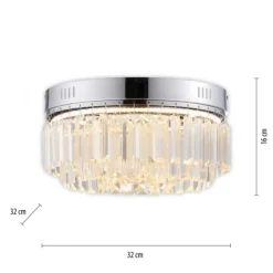 LED Deckenleuchte chrom Kristallanhänger dimmbar Memoryfunktion