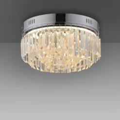 LED Deckenleuchte chrom Kristallanhänger dimmbar Memoryfunktion