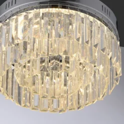 LED Deckenleuchte chrom Kristallanhänger dimmbar Memoryfunktion