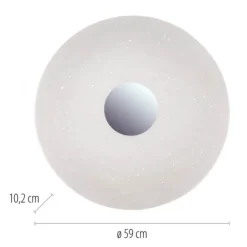 LED-Deckenleuchte, chrom, rund, Sternenhimmeloptik, Ø 59cm