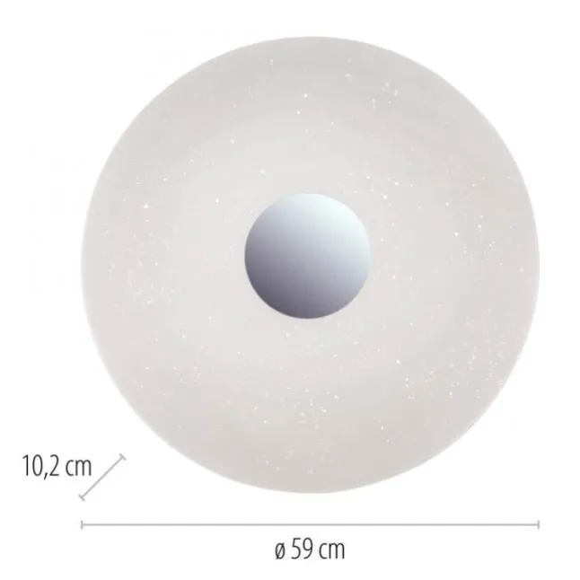 LED-Deckenleuchte, chrom, rund, Sternenhimmeloptik, Ø 59cm