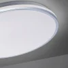 LED-Deckenleuchte, chrom, Schirm, IP44, Badezimmer, warmweis