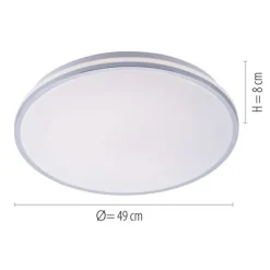 LED-Deckenleuchte, chrom, Schirm, IP44, Badezimmer, warmweis