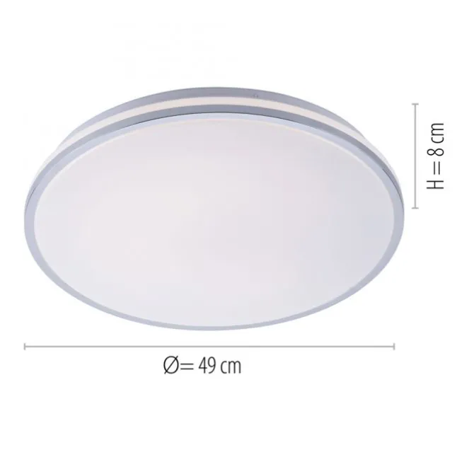 LED-Deckenleuchte, chrom, Schirm, IP44, Badezimmer, warmweis
