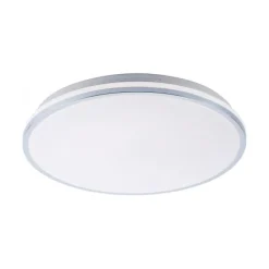 LED-Deckenleuchte, chrom, Schirm, IP44, Badezimmer, warmweis