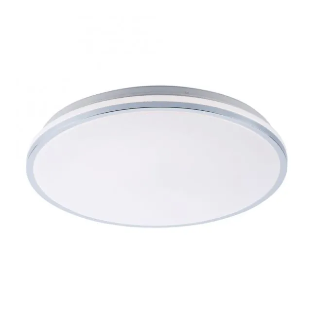 LED-Deckenleuchte, chrom, Schirm, IP44, Badezimmer, warmweis