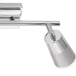 LED-Deckenleuchte, Chrom, 2 verstellbare Leuchtköpfe, inkl. Wippschalter