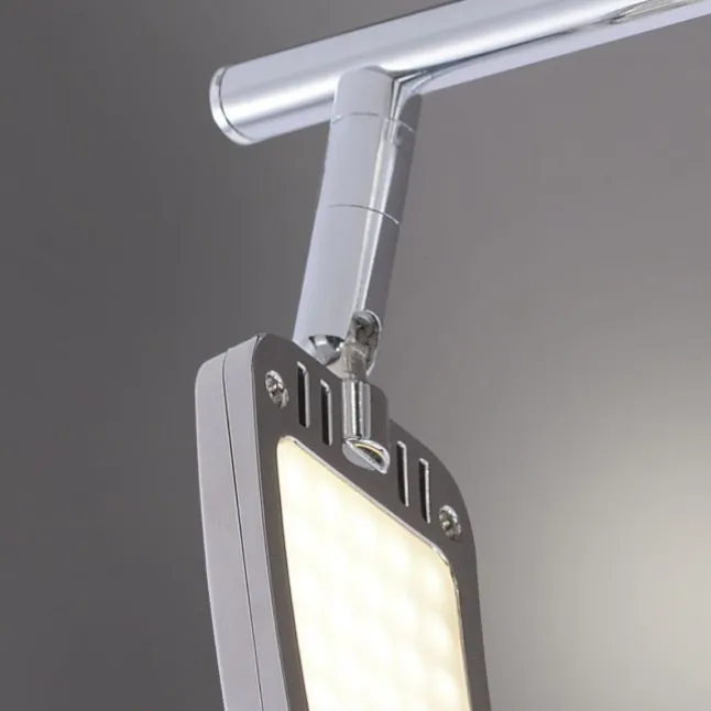 LED-Deckenleuchte, chrom, 2 verstellbare Leuchtköpfe, warmweiße Lichtfarbe