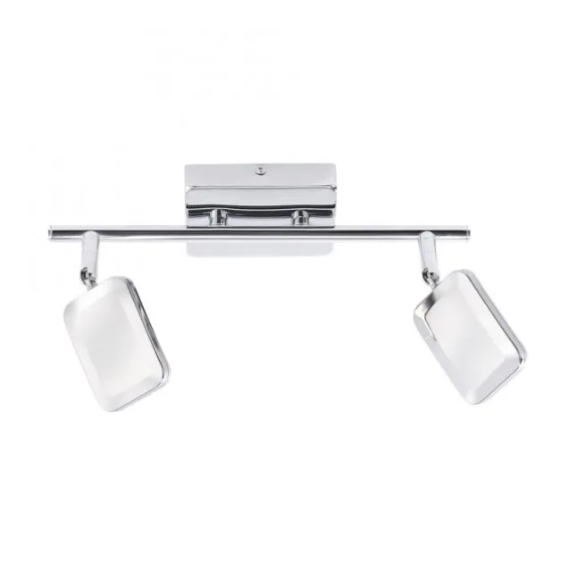 LED-Deckenleuchte, chrom, 2 verstellbare Leuchtköpfe, warmweiße Lichtfarbe