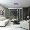 LED-Deckenleuchte, chrom, 30x30cm, Farbwechsel, Fernbedienung, RGB