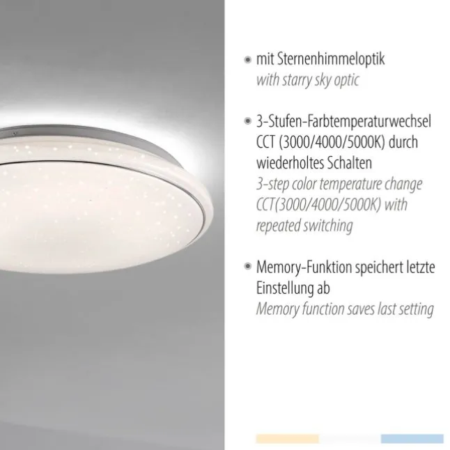 LED Deckenleuchte Ø44cm rund Sternenhimmel Farbwechsel CCT Memoryfunktion