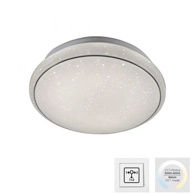 LED Deckenleuchte Ø35cm rund Sternenhimmel Farbwechsel CCT Memoryfunktion