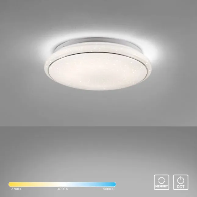 LED Deckenleuchte Ø35cm rund Sternenhimmel Farbwechsel CCT Memoryfunktion