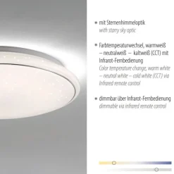 LED Deckenleuchte Ø59cm rund Sternenhimmel Farbwechsel CCT Memoryfunktion