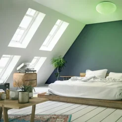 LED-Deckenleuchte, Ø 39cm, Sternenhimmel Optik, rund, weiß, dimmbar