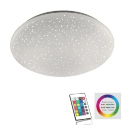 LED-Deckenleuchte, Ø 39cm, Sternenhimmel Optik, rund, weiß, dimmbar