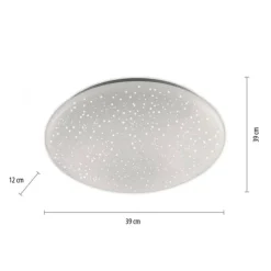LED-Deckenleuchte, Ø 39cm, Sternenhimmel Optik, rund, weiß, dimmbar