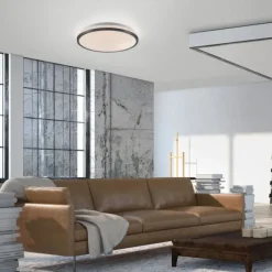 LED Deckenleuchte D=28cm schwarz Sternenhimmeloptik dimmbar