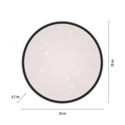 LED Deckenleuchte D=28cm schwarz Sternenhimmeloptik dimmbar