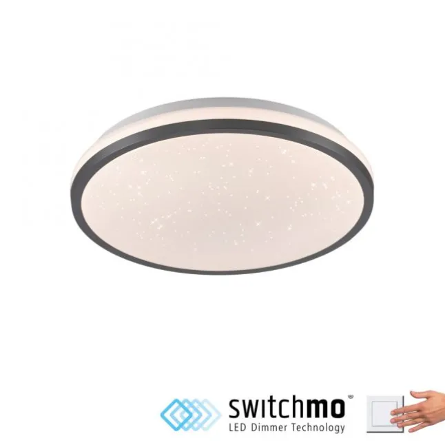 LED Deckenleuchte D=28cm schwarz Sternenhimmeloptik dimmbar