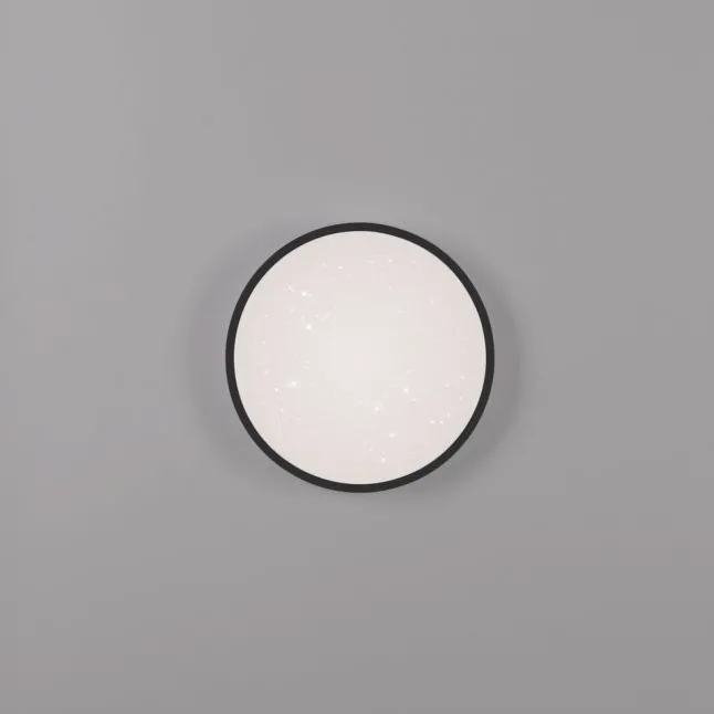 LED Deckenleuchte D=28cm schwarz Sternenhimmeloptik dimmbar