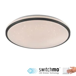 LED Deckenleuchte D=49cm schwarz Sternenhimmeloptik dimmbar