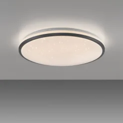 LED Deckenleuchte D=49cm schwarz Sternenhimmeloptik dimmbar