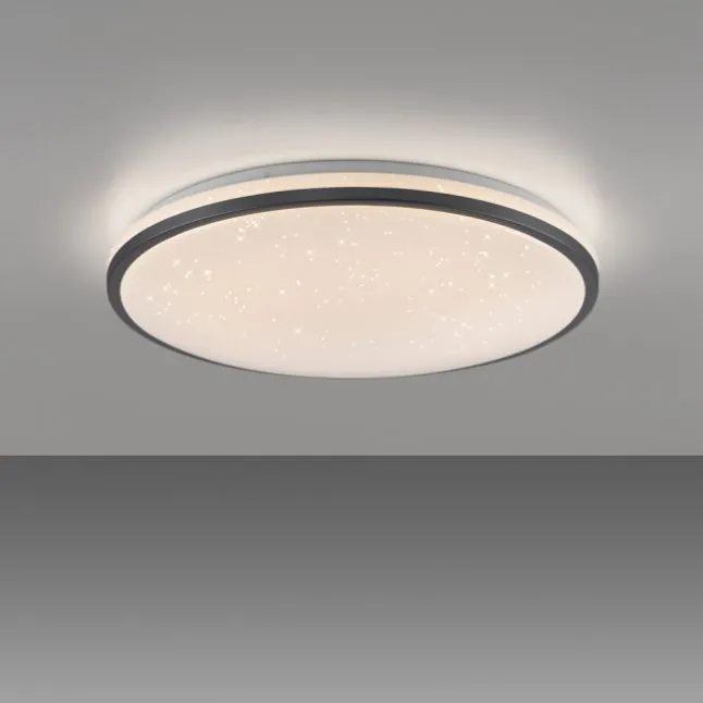 LED Deckenleuchte D=49cm schwarz Sternenhimmeloptik dimmbar