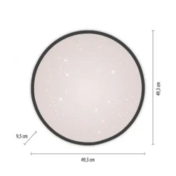 LED Deckenleuchte D=49cm schwarz Sternenhimmeloptik dimmbar