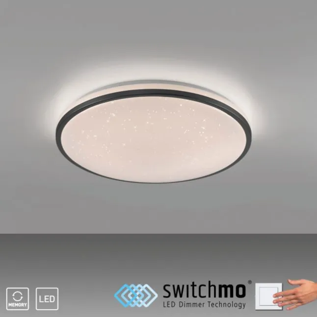 LED Deckenleuchte D=49cm schwarz Sternenhimmeloptik dimmbar