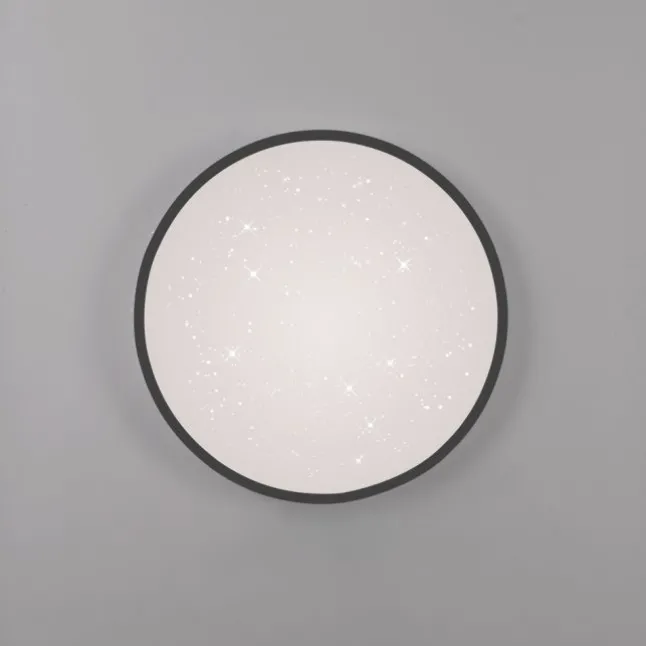 LED Deckenleuchte D=49cm schwarz Sternenhimmeloptik dimmbar