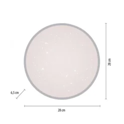 LED Deckenleuchte D=28cm silber Sternenhimmeloptik dimmbar